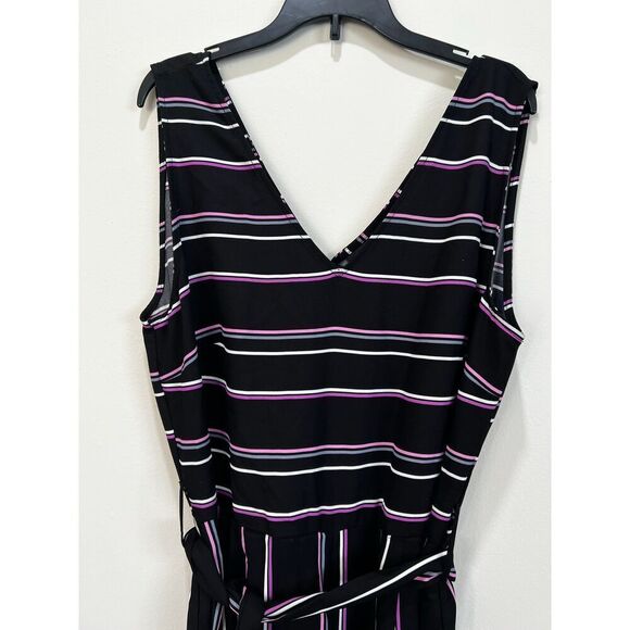 Wide Crop Leg Pantsuit, Romper, Striped Worthington 12 - Picture 4 of 7